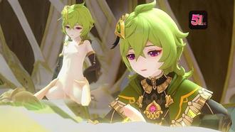  3D原神AKT-萌妹柯莱骑乘后入狂抽 内射中出！ 